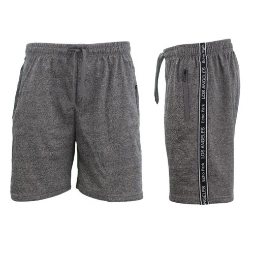 Men's Gym Sports Jogging Casual Basketball Shorts Zipped Pockets Los Angeles C [Size: S] [Colour: Dark Grey]