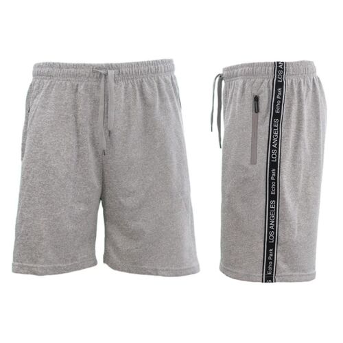 Men's Gym Sports Jogging Casual Basketball Shorts Zipped Pockets Los Angeles C [Size: S] [Colour: Light Grey]