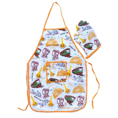 NEW Australian Souvenir Gift Apron Oven Glove Mitt Set Australia - Melbourne