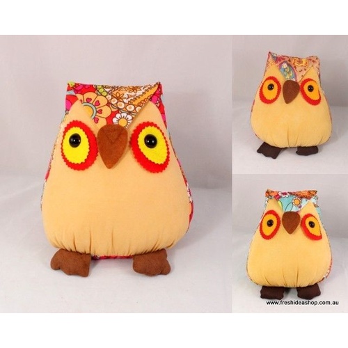 Adorable Soft Toy Stuffed Animal Room Décor with Vibrant Patterns - Owl (24cm)