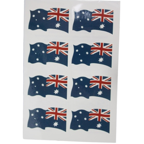 10-16x Australian Flag Map Temporary Tattoos Australia Day Accessory Sticker [Design: Flag]
