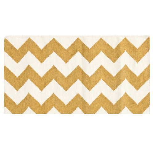 Tribe Home Wool Floor Rug Carpet Mat Chevron Zigzag Modern Pattern 60x90cm [Colour: Yellow]
