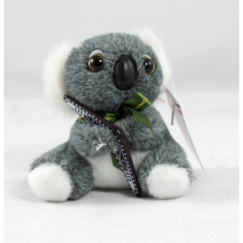 6 x Australian Souvenir Soft Toy Animals Koala Kangaroo Platypus Wombat 10-15cm [Design: Koala with Boomerang]