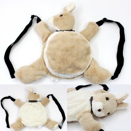 NEW Soft Plush Australian Animal Souvenir Backpack Shoulder Bag Kangaroo Koala [Design: Kangaroo]
