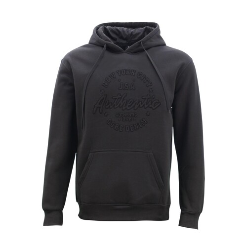 FIL Men's Fleece Hoodie Pullover Hooded Jumper Sweater Embossed - Authentic [Size: S] [Colour: Black]