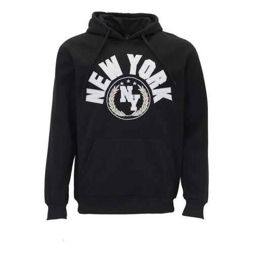 FIL Mens Embroidered Fleece Hoodie Pullover Hooded Jumper Sweater - New York [Size: M] [Colour: Black]