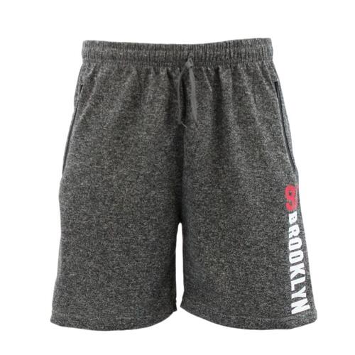 NEW Men's Gym Sports Jogging Casual Basketball Shorts Zipped Pockets 98 Brooklyn [Colour: Dark Grey] [Size: S ]