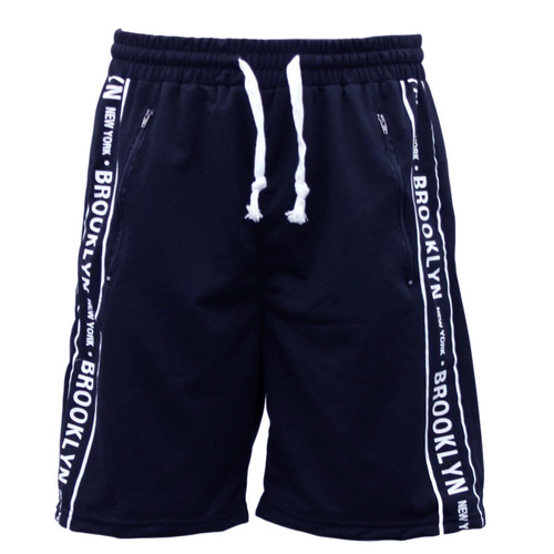 NEW Men's Gym Sports Jogging Casual Basketball Shorts w Drawstring Zip Pockets [Size: 3XL] [Colour: Navy]