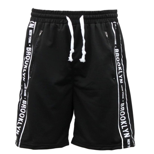 NEW Men's Gym Sports Jogging Casual Basketball Shorts w Drawstring Zip Pockets [Size: S] [Colour: Black]