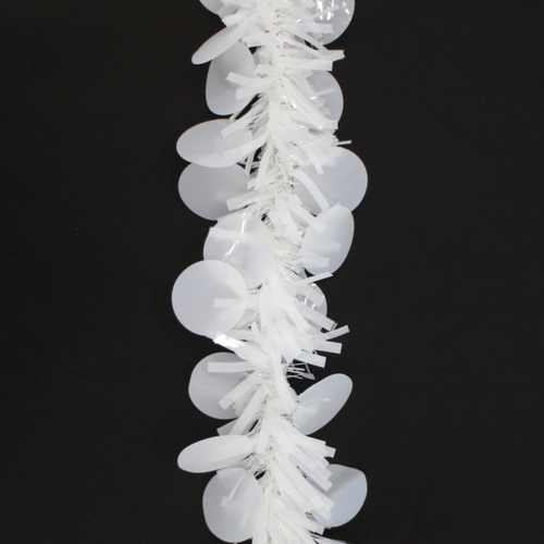 2x Luxury Christmas Tinsel Garland Full Luscious Metallic Matt Xmas - White Baubles