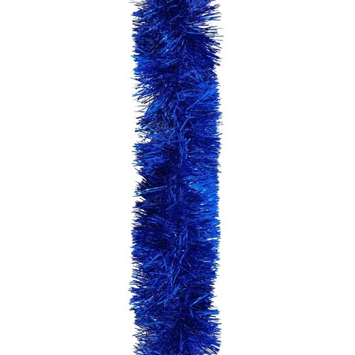 2x Christmas Tinsel Garland Xmas Sparkly Snowflakes Tree Home Decoration 2.5M [Design: Traditional_Blue]