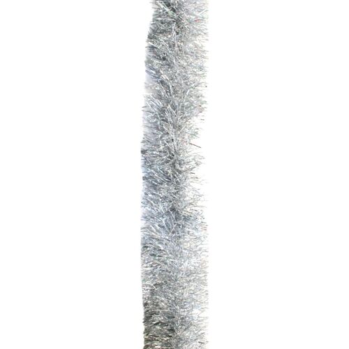 2x Christmas Tinsel Garland Xmas Sparkly Snowflakes Tree Home Decoration 2.5M [Design: Traditional_Silver]