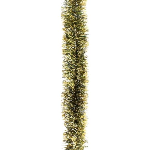 5x Christmas Tinsel Garland Xmas Sparkly Snowflakes Tree Home Decoration 2.5M [Design: Snow Tips_Yellow Green]