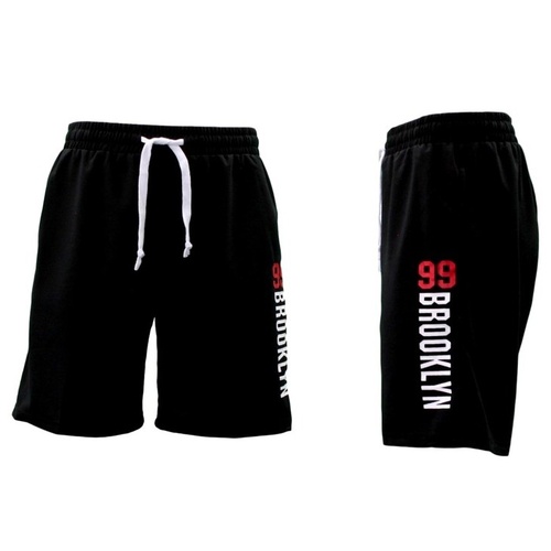 NEW Men's Gym Sports Jogging Casual Basketball Shorts w Drawstring - 99 BROOKLYN [Size: S] [Colour: Black]