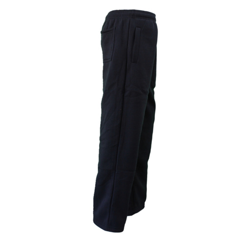 Kids Boys Girls Fleece Lined Track Pants Sports Casual School Plain Basic 8-16 [Colour: Black] [Size: 10] [Style: Plain] 