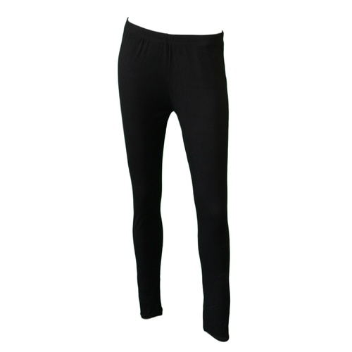 Women's Full Length Soft Stretch Modal Leggings Black Plain Basic Casual [Size: S/M] [Colour: Black]