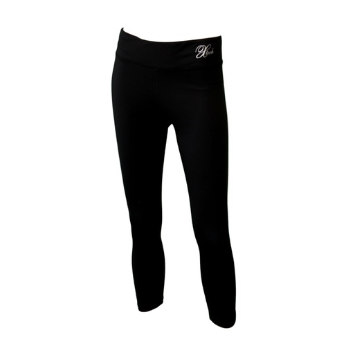 Women's 3/4 Compression Shorts Skins Tights Sports Gym Exercise Baselayer [Size: XS] [Colour: Black]