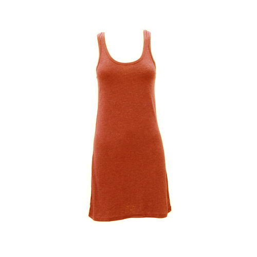 Women’s Tank Singlet Dress Short Sleeve Summer Casual Beach Wear Cotton Blend [Size: M] [Colour: ORANGE]