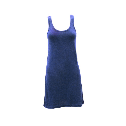 Women’s Tank Singlet Dress Short Sleeve Summer Casual Beach Wear Cotton Blend [Size: S] [Colour: NAVY]