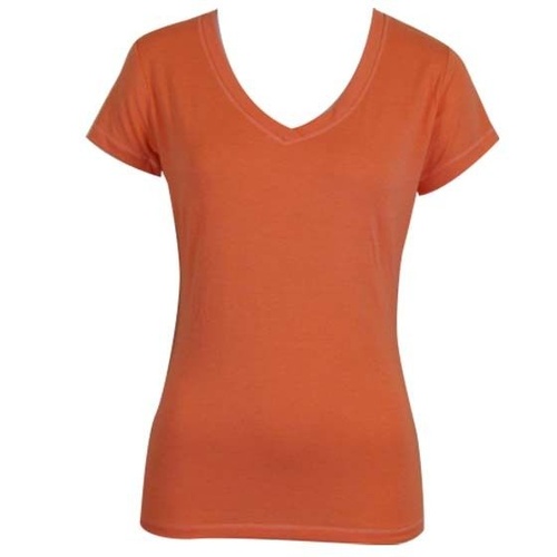 Women's Ladies Soft Stretch T Shirt Tee Top Basic Plain White Black Colours 8-18 [Colour: Peach] [Size: 10] 
