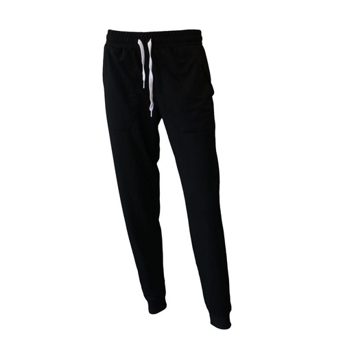 NEW Womens Ladies Soft  lightweight Track Pants with Elasticised Cuff Trousers [Size: S] [Colour: Black]