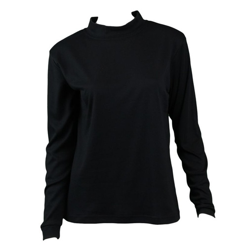 NEW Women's Cotton Skivvy Long Sleeve Top High Neck Basic Plain Core
 [Size: S] [Colour: Black]
