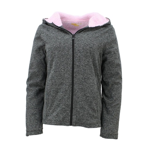 Sandy Beach Womens Hooded Jacket Coral Fur Lined Parka Coat Zip Up Fleece Winter [Colour: Dark Grey] [Size: S]