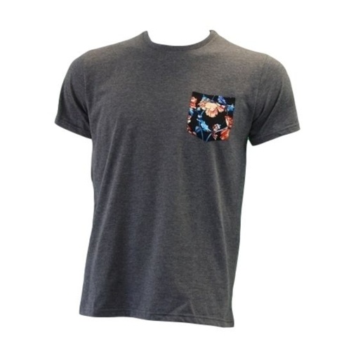 NEW Men's 100% COTTON T-SHIRT with Pocket Casual Top  [Size: S] [Colour: Dark Grey]