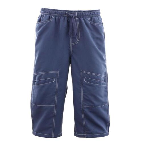Men's 3/4 Long Cargo Shorts Elastic Waist 5 Pockets Quick Dry [Size: 2XL] [Colour: Blue]