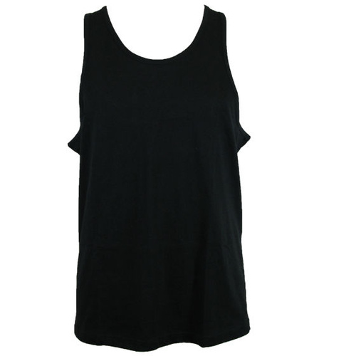 Men's Plain Basic Singlet Tank Top T Shirt Gym Sports Black White S M L XL 2XL [Colour: Black] [Size: L]