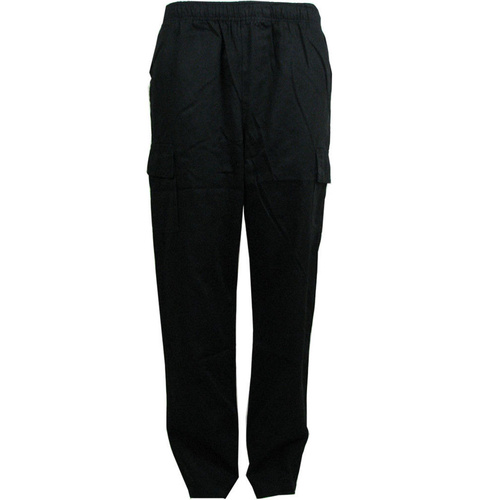 NEW Mens Cotton Drill Work Utility Casual Cargo Pants Trousers Black Navy S-2XL [Size: S] [Design: Black] 