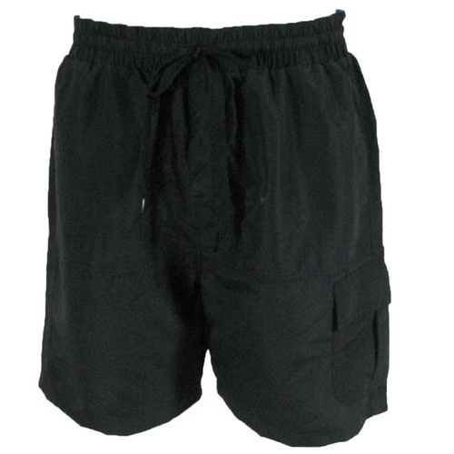 Mens Board Shorts Boardies Beach Swim Casual Elastic Waist Pockets S M L XL 2XL [Colour: Black] [Size: L]