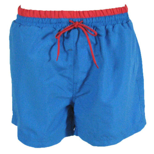 Mens Swim Board Shorts Boardies Beach Casual Elastic Waist Two Tone S M L XL 2XL [Colour: Blue with Red Band] [Size: L] 