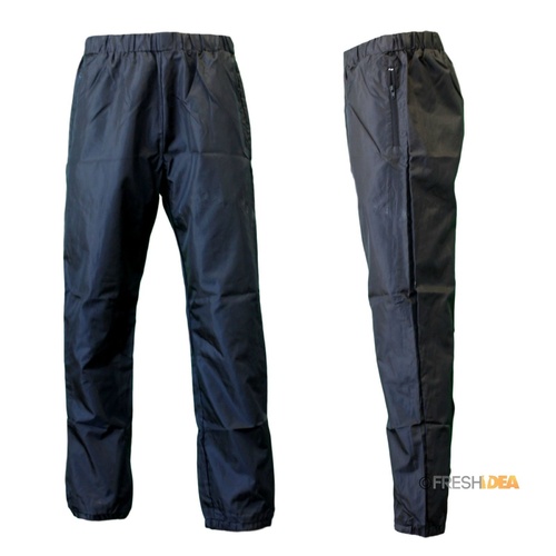 Men's Waterproof Rain Pants Trousers Wet Weather Outdoor Wear Black Navy S - 2XL [Size: S] [Colour: Black]
