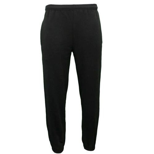 Mens Unisex Warm Fleece Lined Sweat Track Pants Casual Trackies Elastic Sim Cuff [Colour: Black] [Size: L]