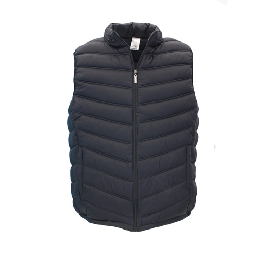 FIL Men's Puffer Vest Hoodie Zipped Sleeveless Jacket [Size: 2XL] [Colour: Black]