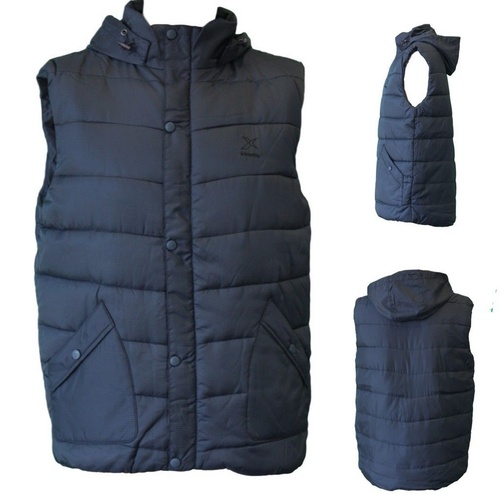 Men's Hooded Puffy Puffer Sleeveless Jacket Vest w Hood Padded Quilted S to 2XL [Size: S]