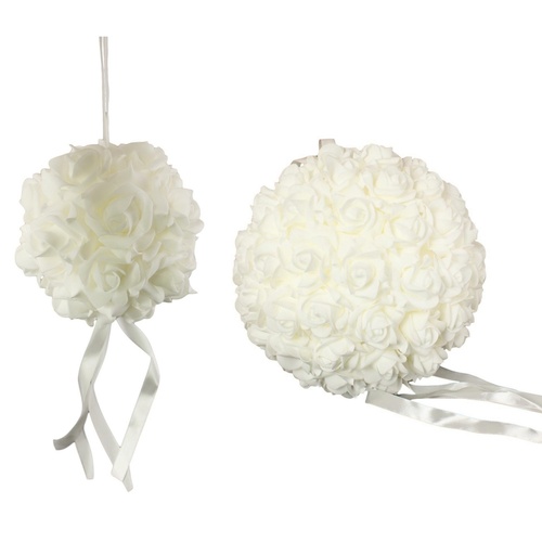 Artificial Flower Kissing Ball Rose Foam Pomander Wedding Party Hanging 30cm