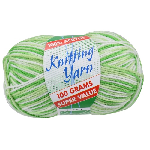 100g Knitting Yarn 8 Ply Super Soft Acrylic Knitting Wool Solid Multi Colours [Colour: #123 AppleLime (Multi) -Yatsal]