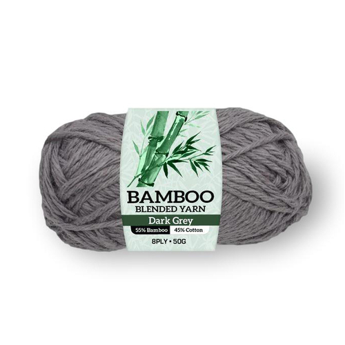 Super Soft BAMBOO COTTON Blend Knitting Yarn 50g [Colour: Dark Grey]
