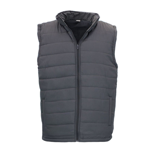 Men's Puffer Vest Lightweight Quilted Sleeveless Jacket Zip Up Outerwear [Size: M] [Colour: Dark Grey]