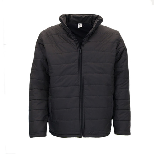 Men's Puffer Jacket Quilted Winter Coat Warm Lightweight Zip Front Outerwear [Size: M] [Colour: Black]