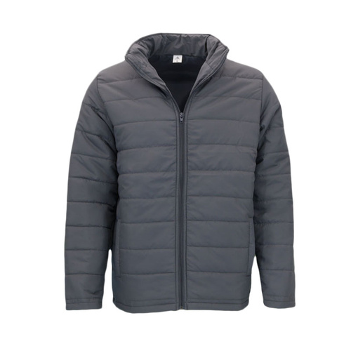 Men's Puffer Jacket Quilted Winter Coat Warm Lightweight Zip Front Outerwear [Size: M] [Colour: Dark Grey]