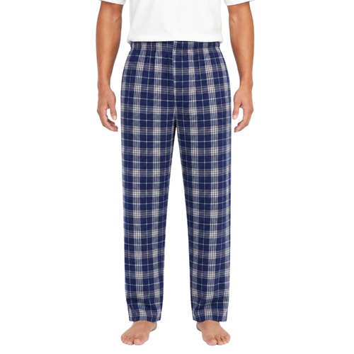 FIL Mens Flannel Sleep Pants Pyjama Lounge Sleepwear Soft Cotton Blend Check [Size: 2XL] [Design: Navy/White Check]