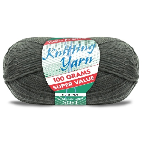 100g Knitting Yarn 8 Ply Super Soft Acrylic Knitting Wool Solid Multi Colours [Colour: #293 Deep Grey - Yatsal]