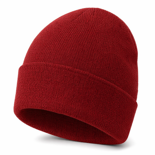 Mens Womens Unisex Beanie Winter Thermal Ski Warm Knitted Sherpa Plain Patterned [Design: AD - Burgundy]