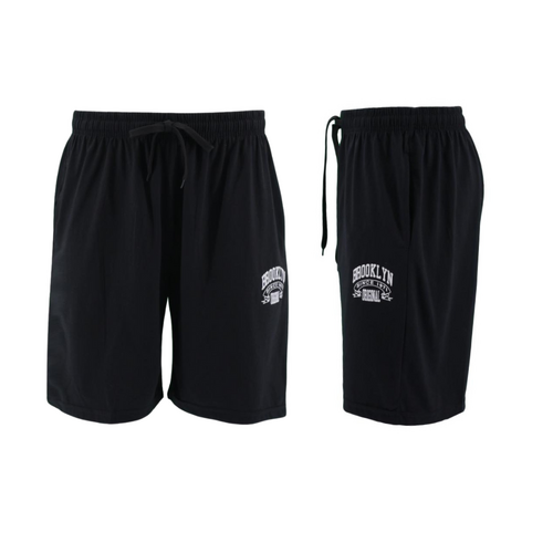 FIL Men's Cotton Shorts Casual Sleep Lounge Gym Sports Jogging - Brooklyn B [Size: M] [Colour: Black]