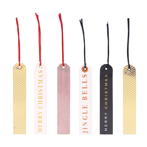 24x Christmas Paper Gift Tags String Craft Favor Hang Label XMAS Wrapping Decor [Design: A]