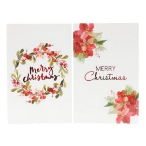 16x Christmas Greeting Cards & Envelopes Glitter Foil Xmas Bulk Pack 11x17.5cm [Design: B]