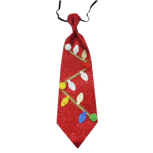 Christmas Neck Ties Elastic Dress Up Merry Xmas Party Santa Red Novelty Neckties [Colour: Red]
